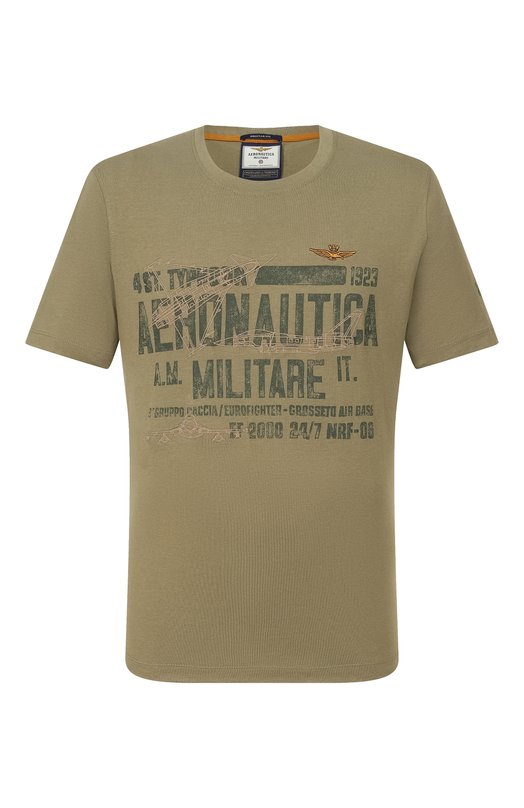 Хлопковая футболка Aeronautica Militare TS2535UJ00641 Хаки TS2535UJ00641