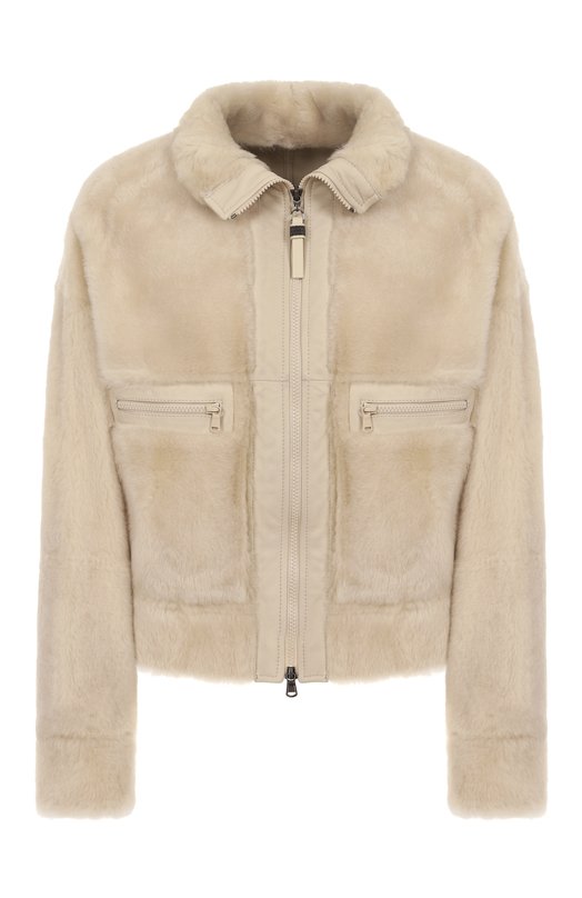 Шуба из овчины Brunello Cucinelli MPMRA7775P Кремовый MPMRA7775P