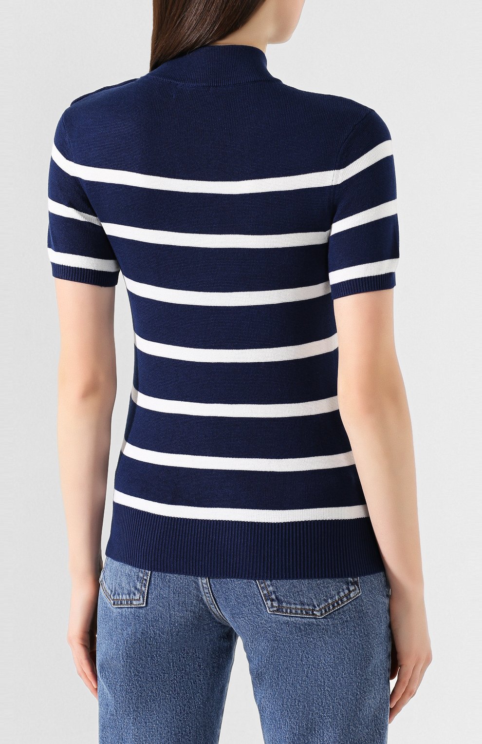 Топ из смеси шелка и вискозы POLO RALPH LAUREN темно-синего цвета по цене 21200 руб., арт. 211791047, фото 4 Топ из смеси шелка и вискозы POLO RALPH LAUREN, арт. 211791047, фото 4