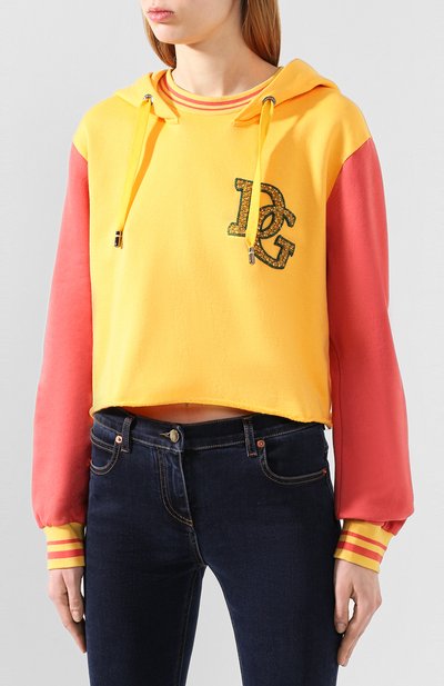 Хлопковое худи DOLCE & GABBANA желтого цвета по цене 171500 руб., арт. F9I29Z/G7WQA, фото 3 Хлопковое худи DOLCE & GABBANA, арт. F9I29Z/G7WQA, фото 3