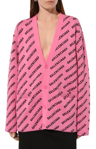 Хлопковый кардиган BALENCIAGA розового цвета по цене 225000 руб., арт. 733891/T3233, фото 3 Хлопковый кардиган BALENCIAGA, арт. 733891/T3233, фото 3