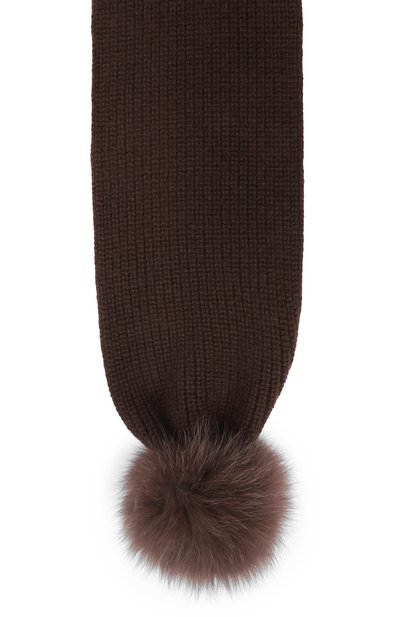 Кашемировый шарф YVES SALOMON ENFANT коричневого цвета по цене 30700 руб., арт. 24WEA011XXCARD, фото 3 Кашемировый шарф YVES SALOMON ENFANT, арт. 24WEA011XXCARD, фото 3