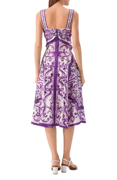 Шелковое платье DOLCE & GABBANA фиолетового цвета по цене 310000 руб., арт. F6TZBT/HI1T1, фото 4 Шелковое платье DOLCE & GABBANA, арт. F6TZBT/HI1T1, фото 4
