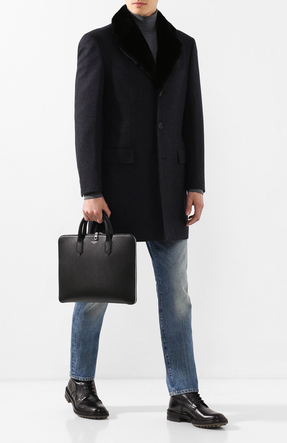 Кожаный портфель gotico DOLCE & GABBANA черного цвета по цене 138000 руб., арт. BM1710/AZ601, фото 2 Кожаный портфель gotico DOLCE & GABBANA, арт. BM1710/AZ601, фото 2