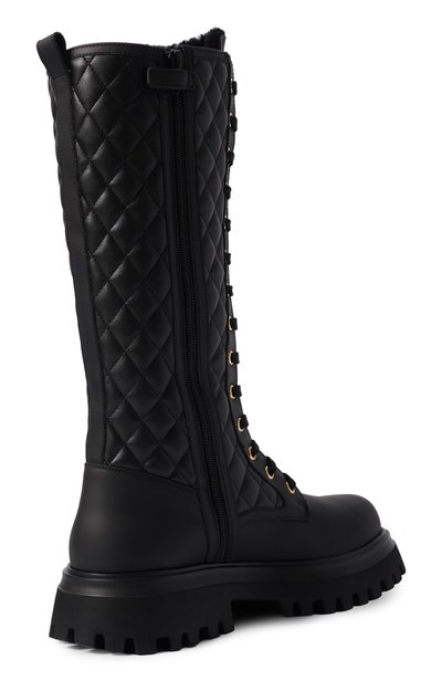 Кожаные ботинки DOLCE & GABBANA черного цвета по цене 86250 руб., арт. D11430/A0773_002, фото 3 Кожаные ботинки DOLCE & GABBANA, арт. D11430/A0773_002, фото 3