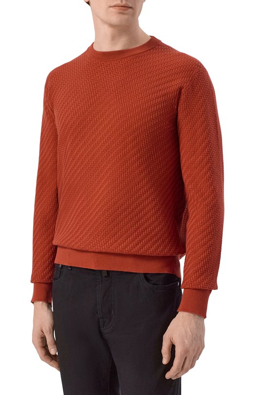 Джемпер из хлопка и шелка Brioni UMQ90L/PAK22 Красный  UMQ90L/PAK22 Фото 3