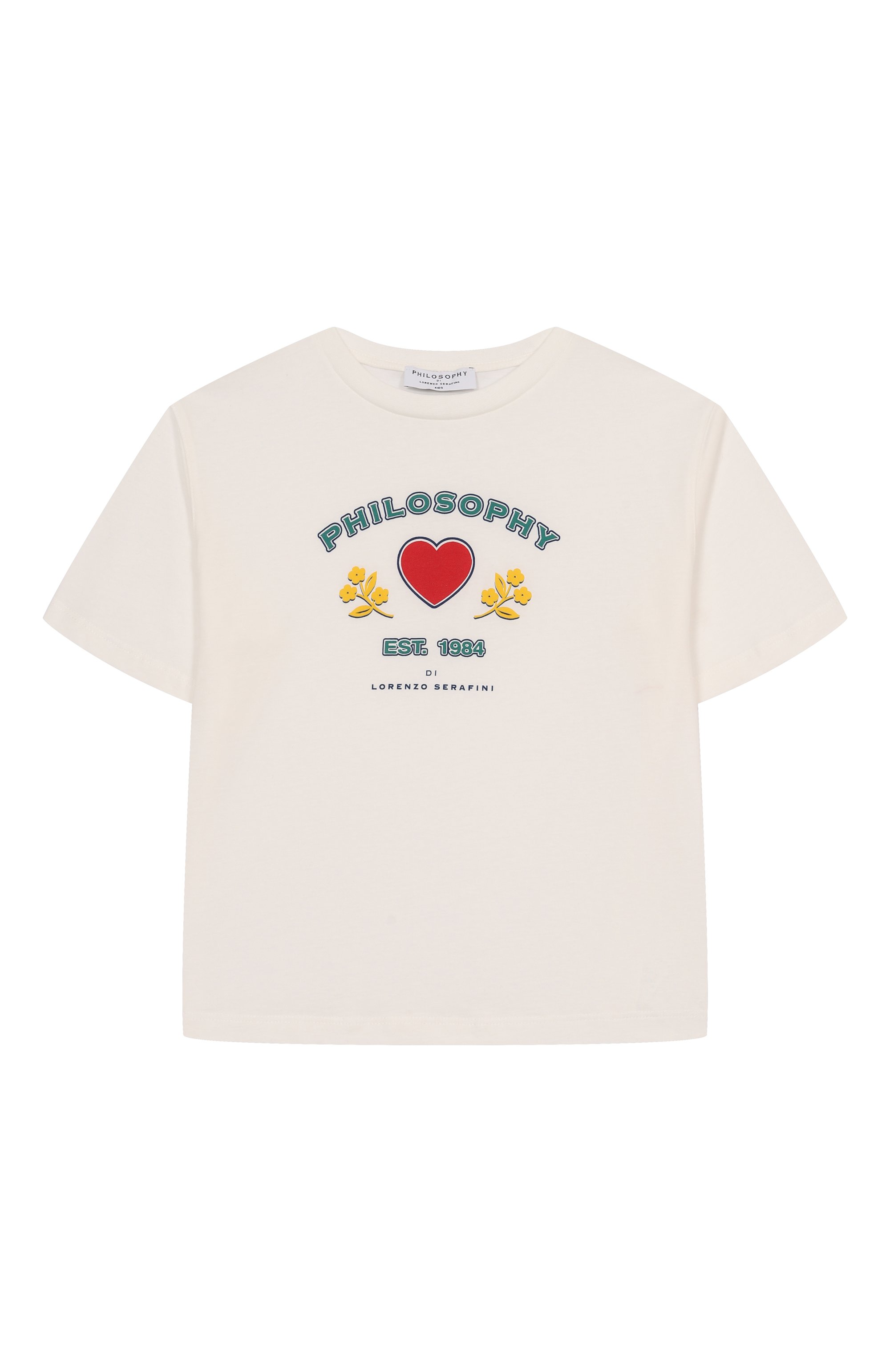 Хлопковая футболка PHILOSOPHY DI LORENZO SERAFINI KIDS, арт. I1F613/6203/4-10, фото 1
