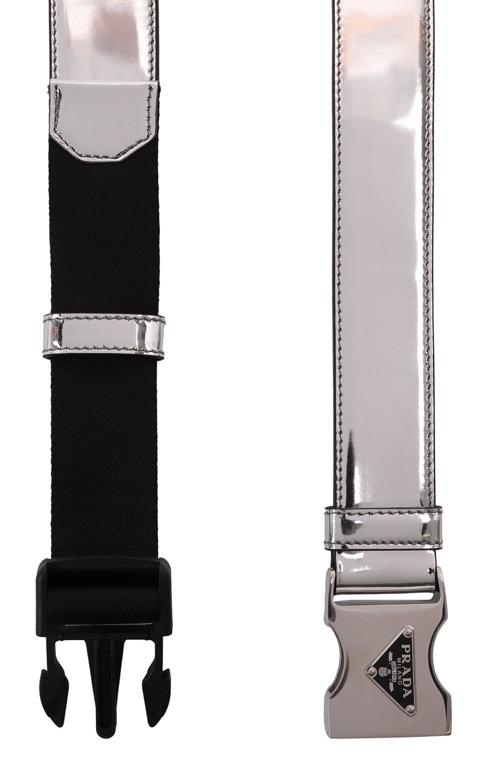 Кожаный ремень PRADA серебряного цвета по цене 58000 руб., арт. 2CM253-ZO6-F0118, фото 2 Кожаный ремень PRADA, арт. 2CM253-ZO6-F0118, фото 2