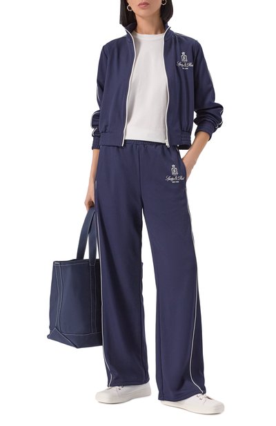 Брюки SPORTY AND RICH синего цвета по цене 26100 руб., арт. PA044508205BL32, фото 2 Брюки SPORTY AND RICH, арт. PA044508205BL32, фото 2