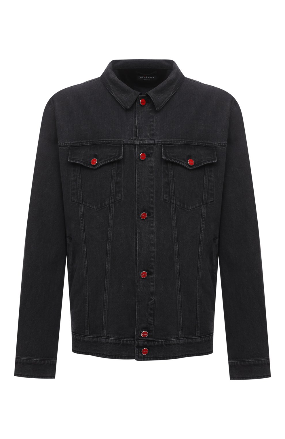 Джинсовая куртка KITON темно-серого цвета по цене 425500 руб., арт. UW1072V0804A/60-68, фото 1 Джинсовая куртка KITON, арт. UW1072V0804A/60-68, фото 1