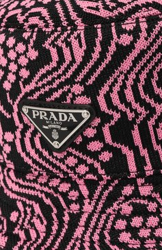 Женская панама PRADA розового цвета, арт. 1HC137-2DYX-F02JR | Фото 4 (Материал: Текстиль, Синтетический материал; Материал сплава: Проставлено; Нос: Не проставлено)