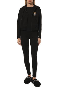 Женский хлопковая толстовка MOSCHINO черного цвета, арт. 232V6/A1789/4413 | Фото 2 (Нос: Не проставлено; Материал сплава: Проставлено; Тематический товар: Teddy Bear; Материал внешний: Хлопок)