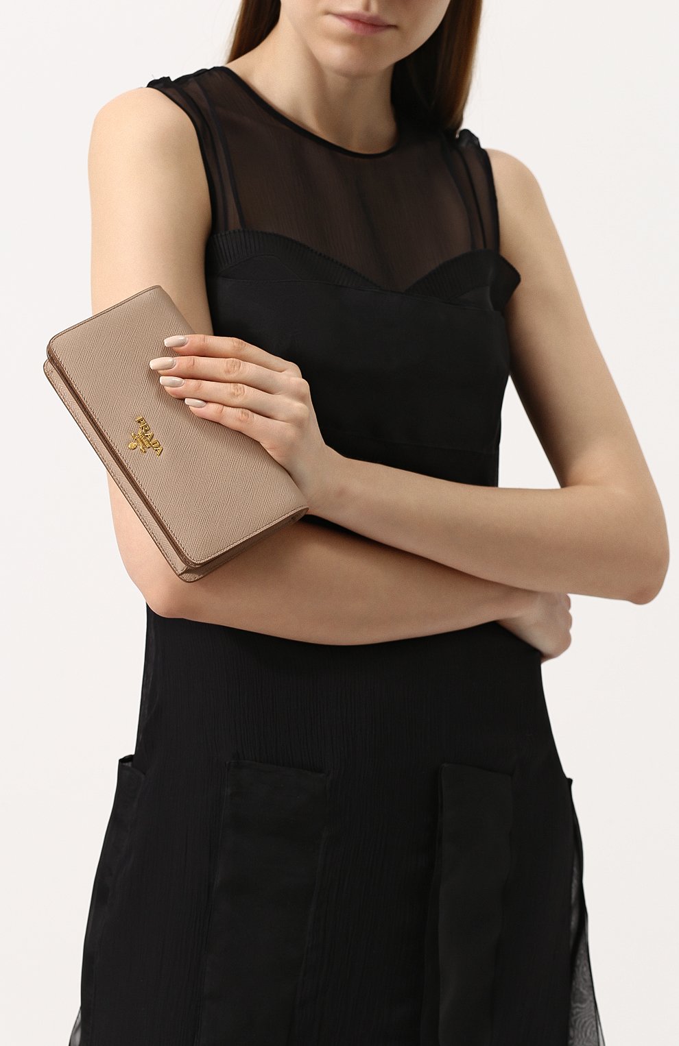 Кожаный кошелек на цепочке с логотипом бренда PRADA, арт. 1ZH029-QWA-F0770, фото 2