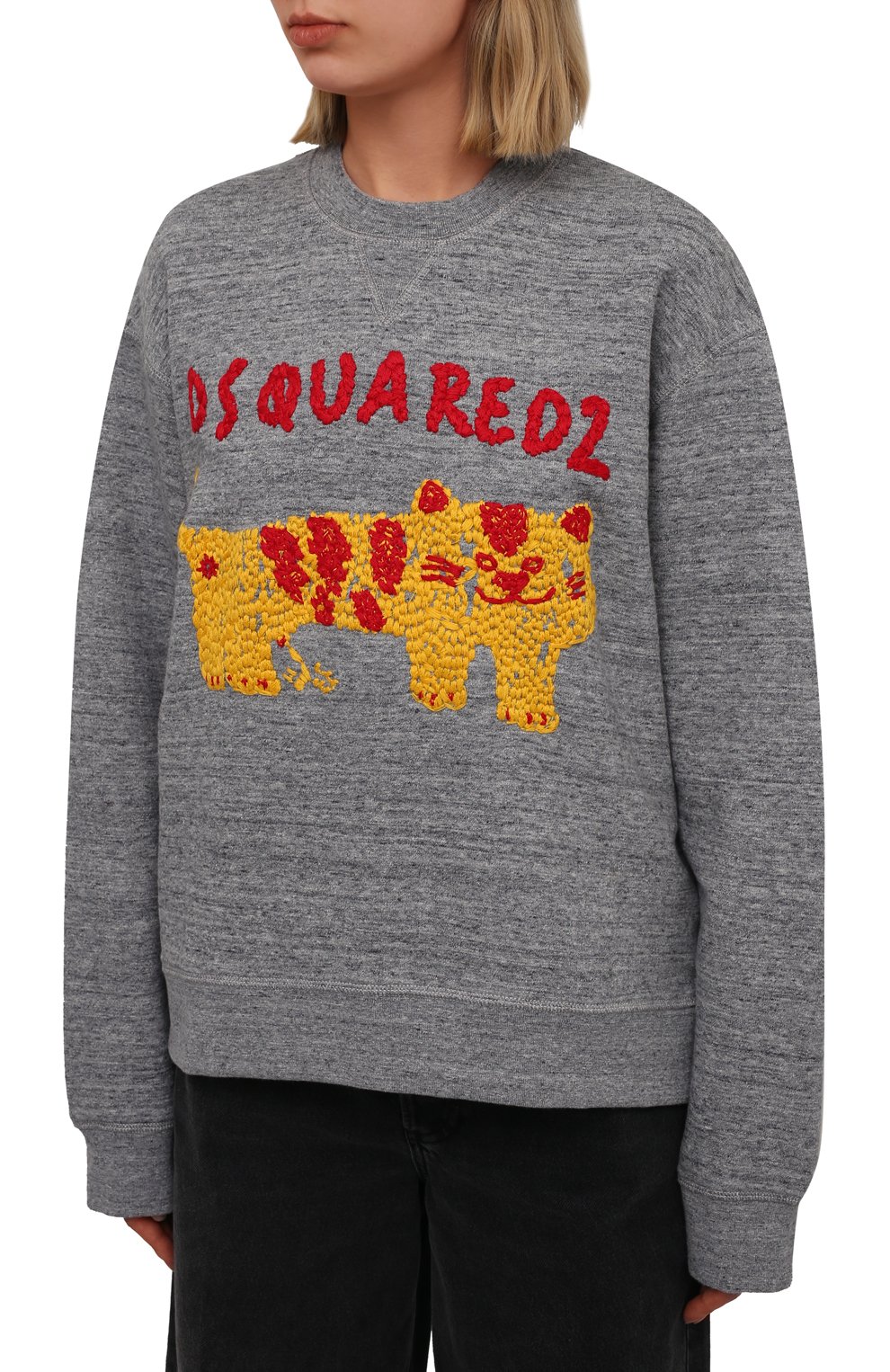 Хлопковый свитшот DSQUARED2 серого цвета по цене 57000 руб., арт. S75GU0421/S25463, фото 3 Хлопковый свитшот DSQUARED2, арт. S75GU0421/S25463, фото 3