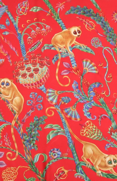 Шелковый платок lemur in red KIRILL OVCHINNIKOV красного цвета по цене 35200 руб., арт. 135\Lr, фото 5 Шелковый платок lemur in red KIRILL OVCHINNIKOV, арт. 135\Lr, фото 5