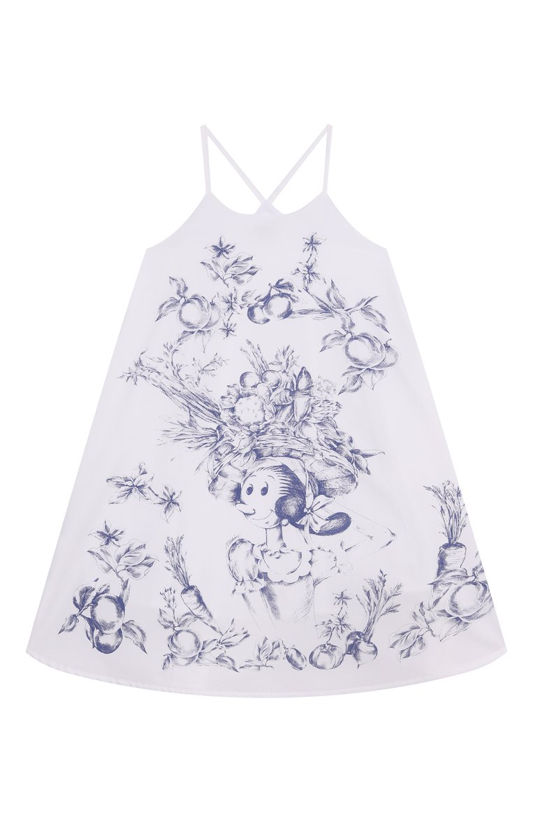 Детское хлопк�овый сарафан MOSCHINO белого цвета, арт. HDV0GP/LLA10/10-14 | Фото 1 (Материал подклада: Хлопок; Материал внешний: Хлопок; Рукава: Без рукавов, На бретелях; Девочки Кросс-КТ: Сарафан-одежда; Автоматизация состава: Проставлено; Автоматизация ТО: Проставлено; Ростовка одежда: 10 - 11 лет | 140 - 146см, 16 лет | 164 см, 12 лет | 152 см)
