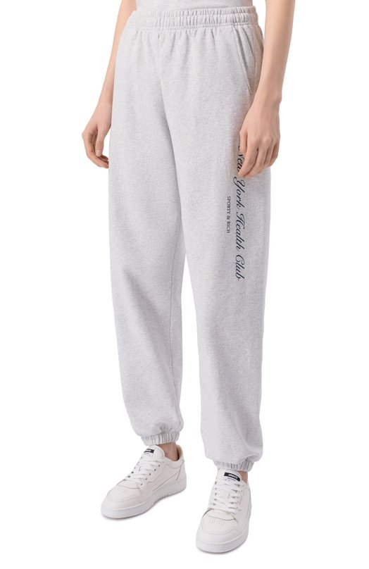 Хлопковые брюки Sporty and Rich PA03666043GY03 Серый  PA03666043GY03 Фото 3