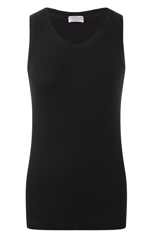 Хлопковая майка Brunello Cucinelli M0TC8FX230 Чёрный M0TC8FX230