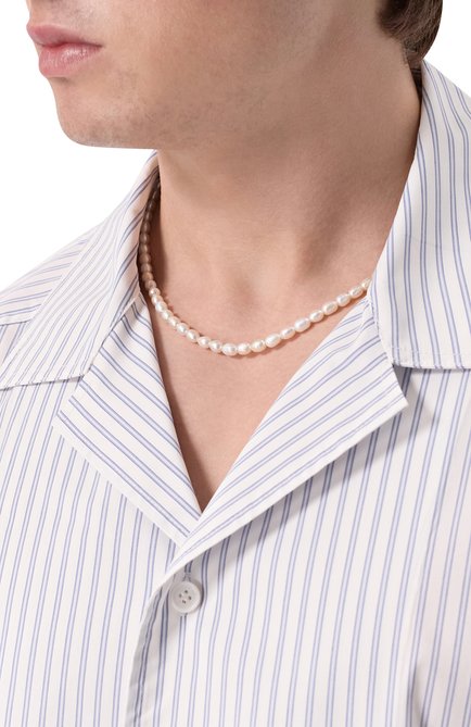 Мужского колье GIORGIO ARMANI белого цвета, арт. 53P020 4F020 | Фото 2 (Региональные ограничения белый список (Axapta Mercury): Не проставлено; Нос: Не проставлено)
