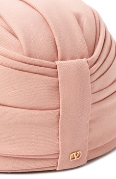 Женская шерстяная шапка-чалма VALENTINO розового цвета, арт. 6W2HH00E/DSE | Фото 4 (Женское Кросс-КТ: Шапка-тюрбан; Материал: Шерсть, Текстиль; Нос: Не проставлено)