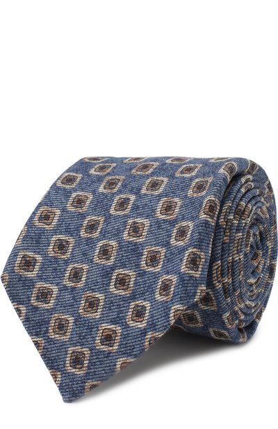 Мужской галстук из смеси шерсти и шелка с узором KITON, арт. UCRVKLC02F38