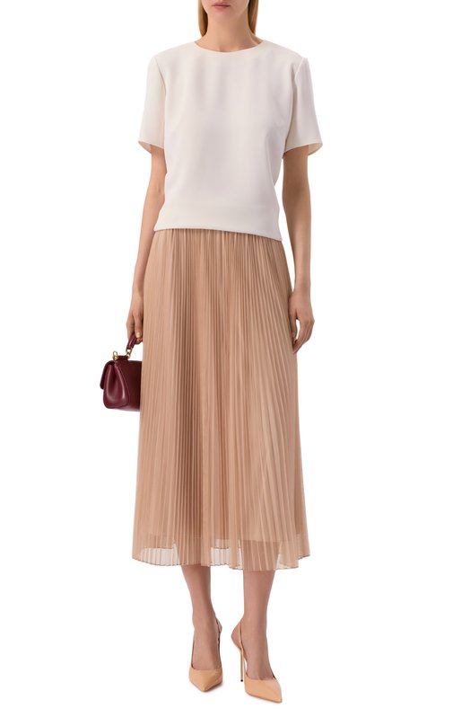 Плиссированная юбка Weekend Max Mara BABY Бежевый  BABY Фото 2