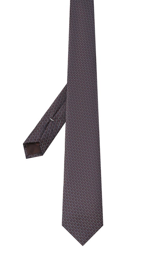 Шелковый галстук Canali 18/HJ04364 Коричневый  18/HJ04364 Фото 3