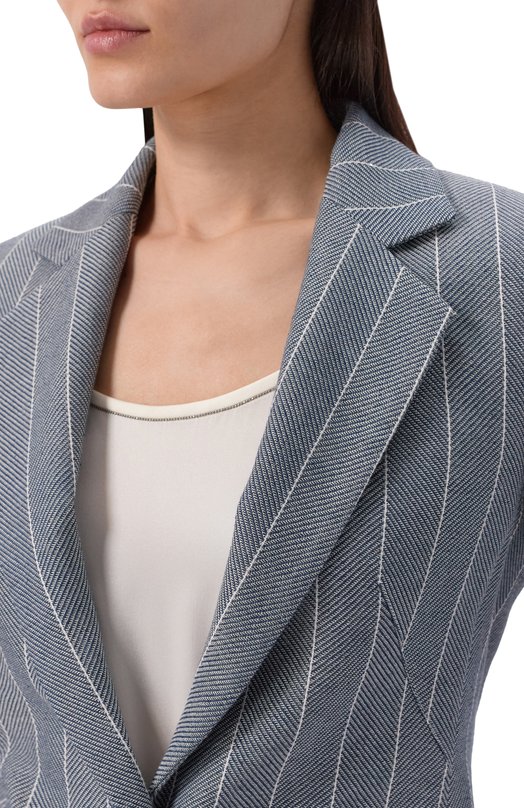 Жакет из хлопка и льна Lorena Antoniazzi P2635GA08A/5181 Голубой  P2635GA08A/5181 Фото 5