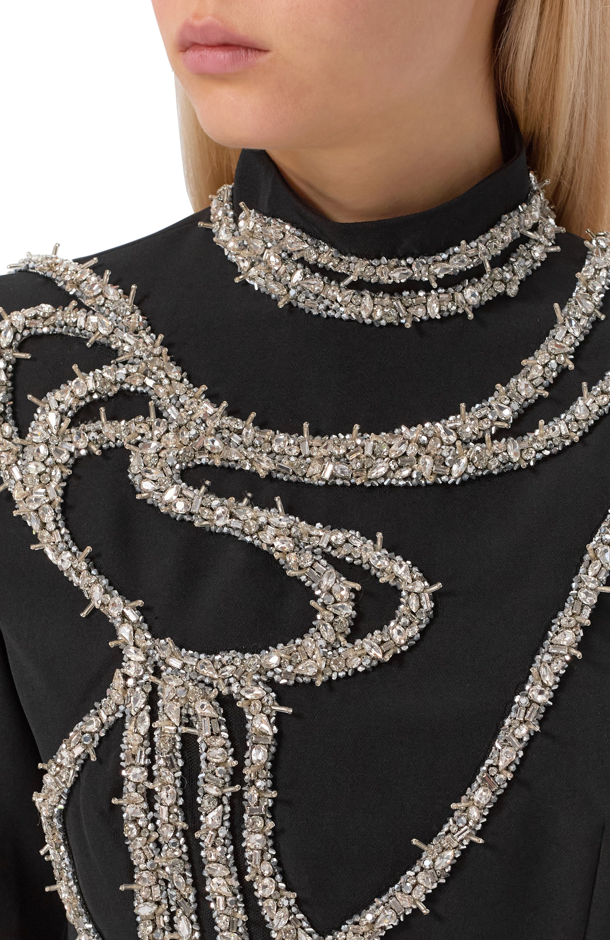 Платье с отделкой стразами и бисером ZUHAIR MURAD, арт. FDR25002/CRCA019, фото 4