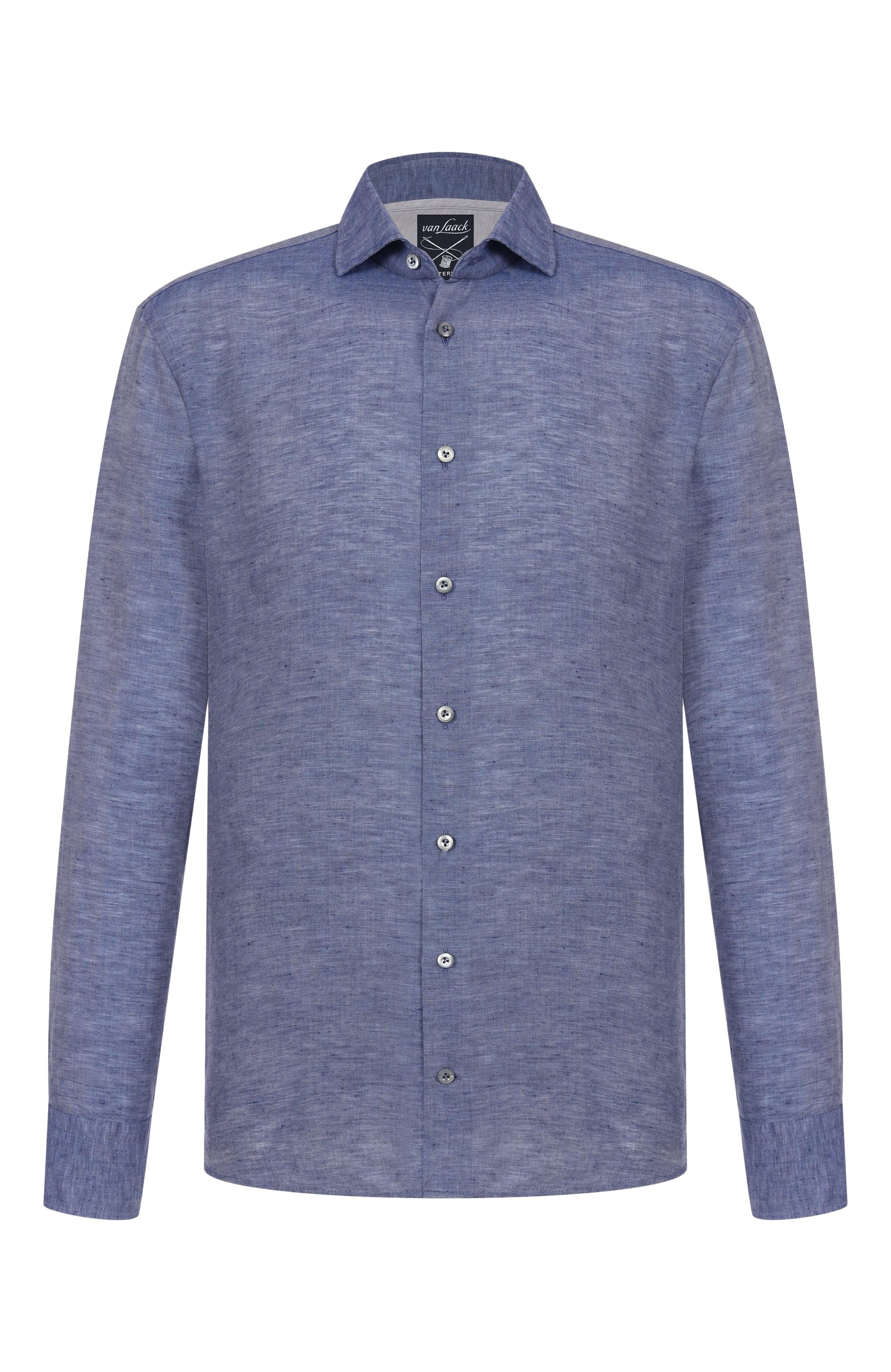 Льняная рубашка VAN LAACK темно-синего цвета по цене 36100 руб., арт. VL-RIK0S-TF02W/150316, фото 1 Льняная рубашка VAN LAACK, арт. VL-RIK0S-TF02W/150316, фото 1