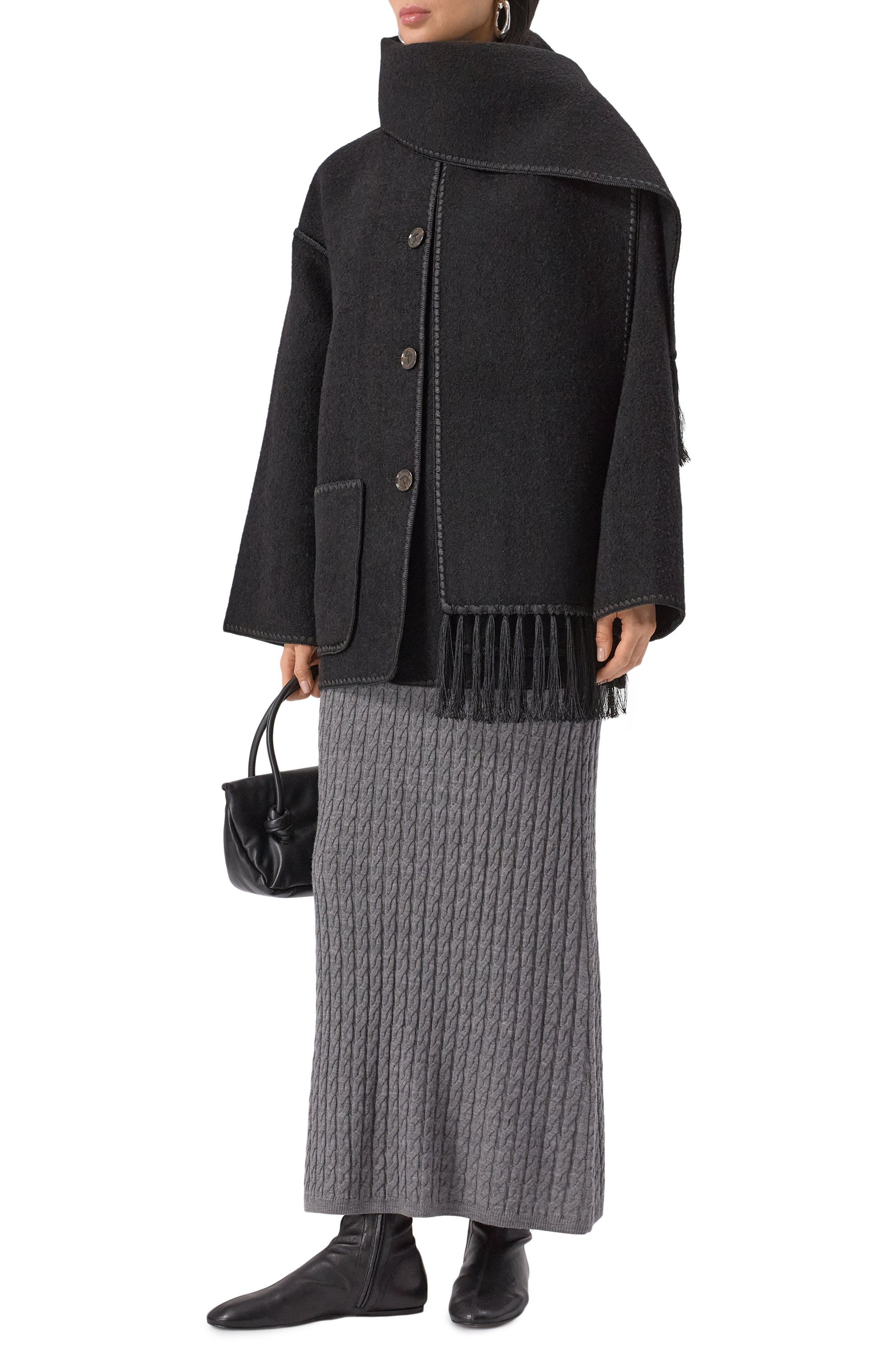 Шерстяное полупальто TOTEME, арт. 244-WR0918-FB0292, фото 2