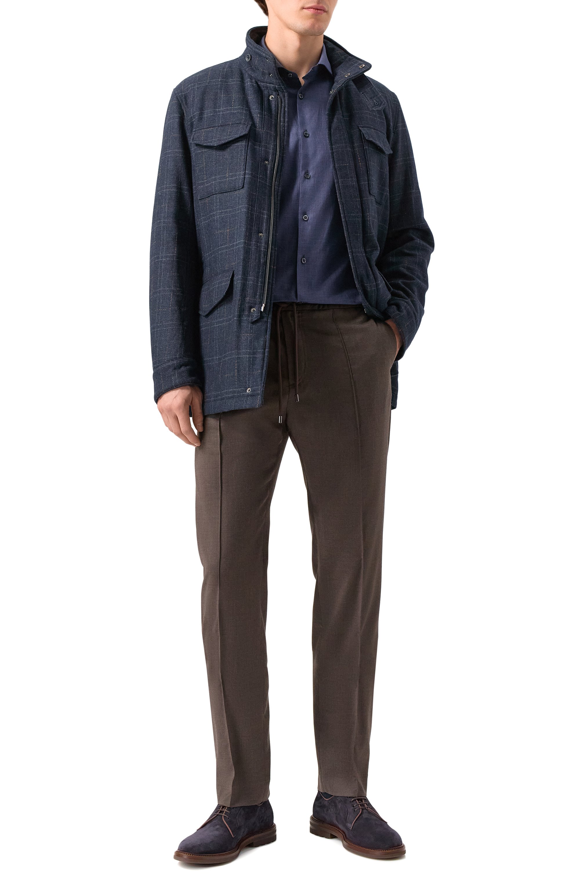 Хлопковая сорочка CORNELIANI синего цвета по цене 41450 руб., арт. 94P002-9411520, фото 2 Хлопковая сорочка CORNELIANI, арт. 94P002-9411520, фото 2