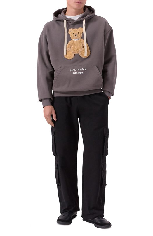 Хлопковое худи Palm Angels PMBB17DF25FLE004 Бежевый  PMBB17DF25FLE004 Фото 2