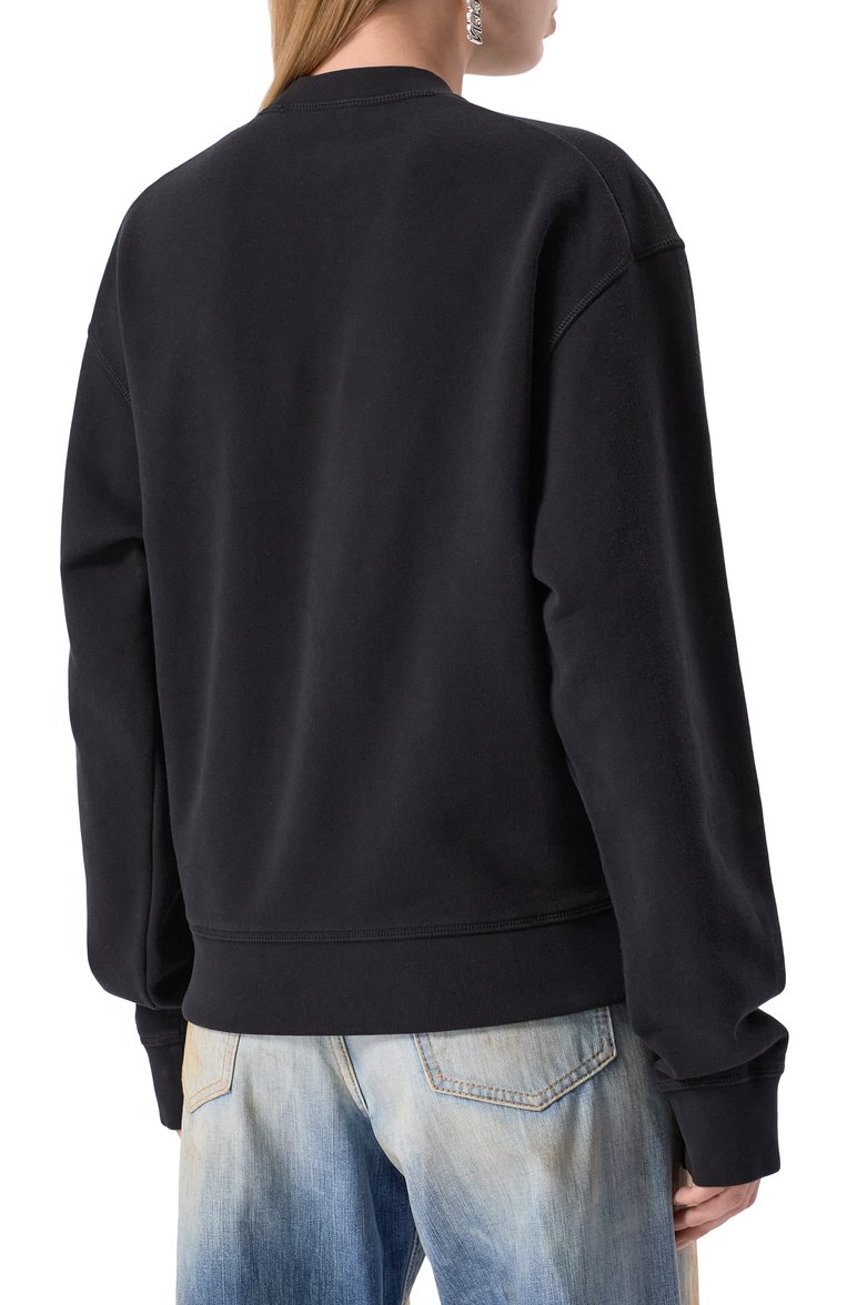 Женский хлопковый свитшот DSQUARED2 черного цвета, арт. S72GU0488/S25462 | Фото 4 (Материал внешний: Хлопок; Рукава: Длинные; Длина (для топов): Стандартные; Стили: Кэжуэл; Женское Кросс-КТ: Свитшот-одежда)