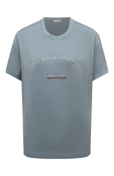Женская хлопковая футболка BRUNELLO CUCINELLI, арт. M0A45BE800