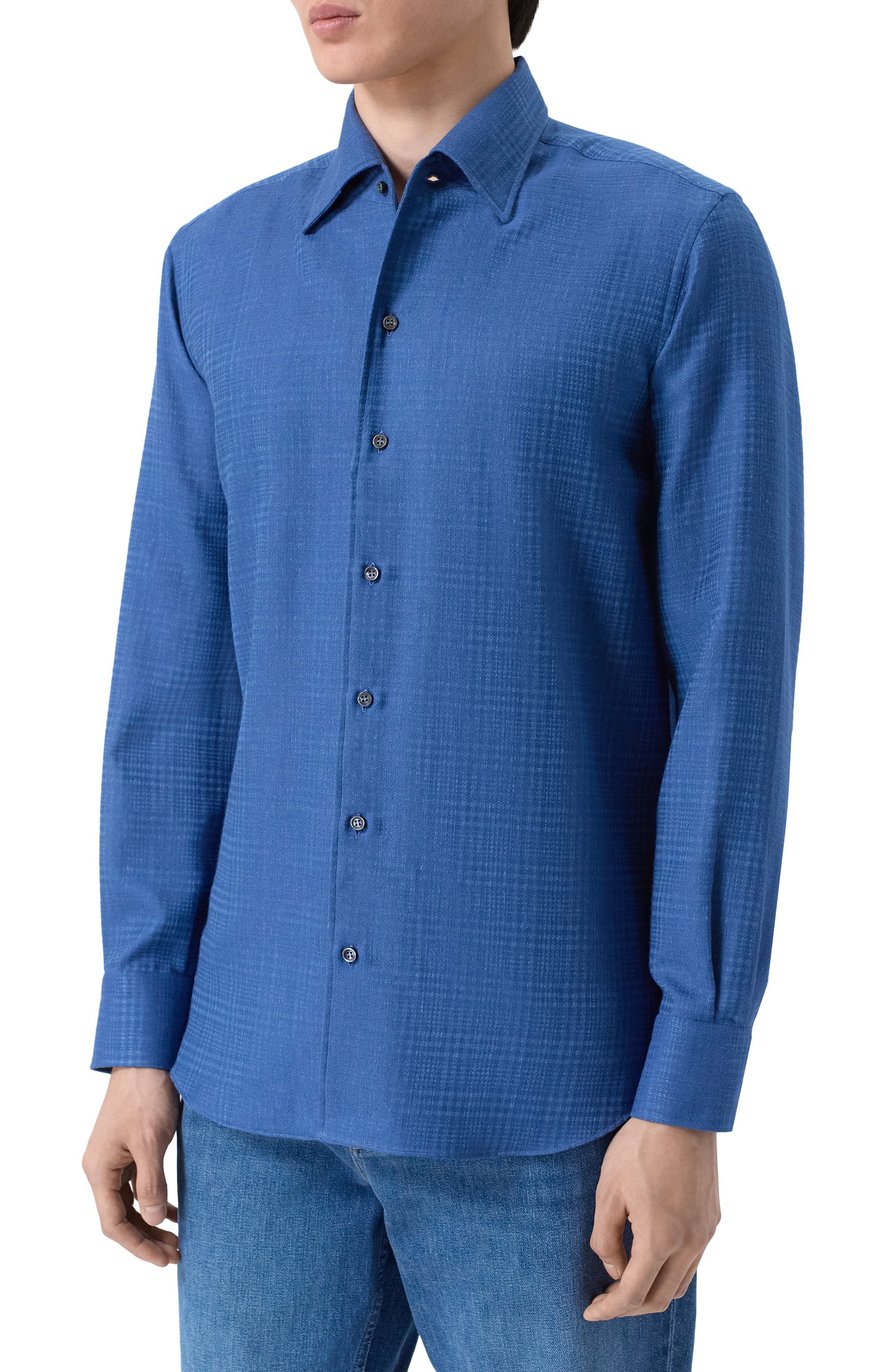 Рубашка из хлопка и кашемира MVST, арт. M0RBIDA/CANNES/SQUARED/505, фото 3