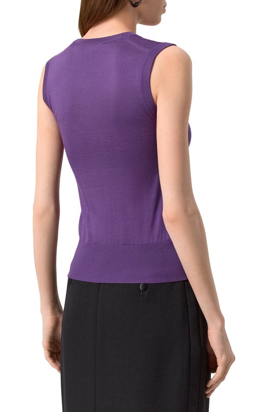 Шелковый топ Dolce & Gabbana FXT04T/JBSKY Фиолетовый  FXT04T/JBSKY Фото 4