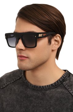 Женские солнцезащитные очки DSQUARED2 черного цвета, арт. D20127 807 | Фото 3 (Нос: Не проставлено; Региональные ограничения белый список (Axapta Mercury): Не проставлено; Тип очков: С/з; Материал: Пластик; Кросс-КТ: С/з-унисекс; Очки форма: Квадратные, Маска; Оптика Гендер: оптика-унисекс)