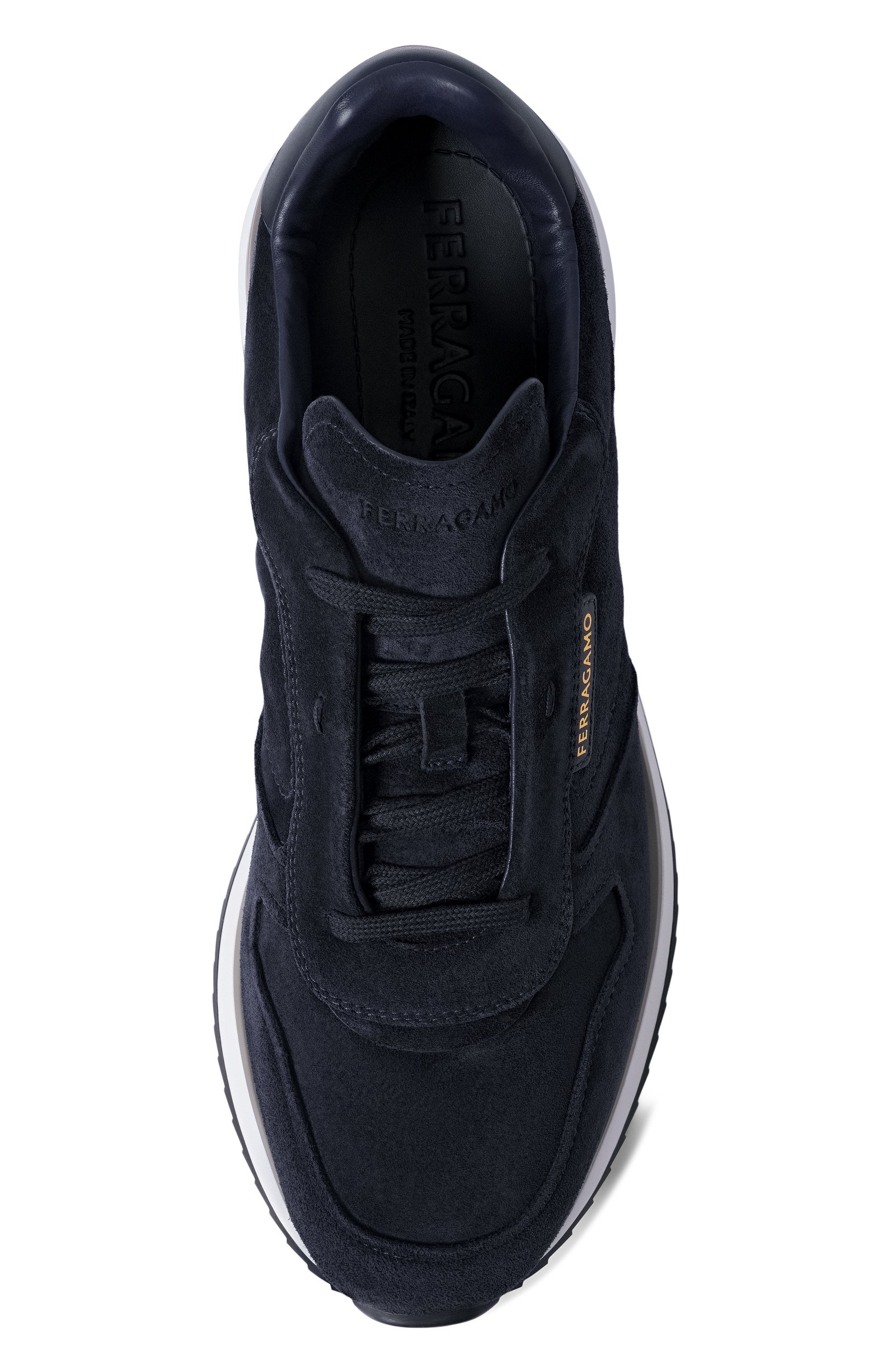 Замшевые кроссовки FERRAGAMO темно-синего цвета по цене 130500 руб., арт. 02A091/787587, фото 5 Замшевые кроссовки FERRAGAMO, арт. 02A091/787587, фото 5