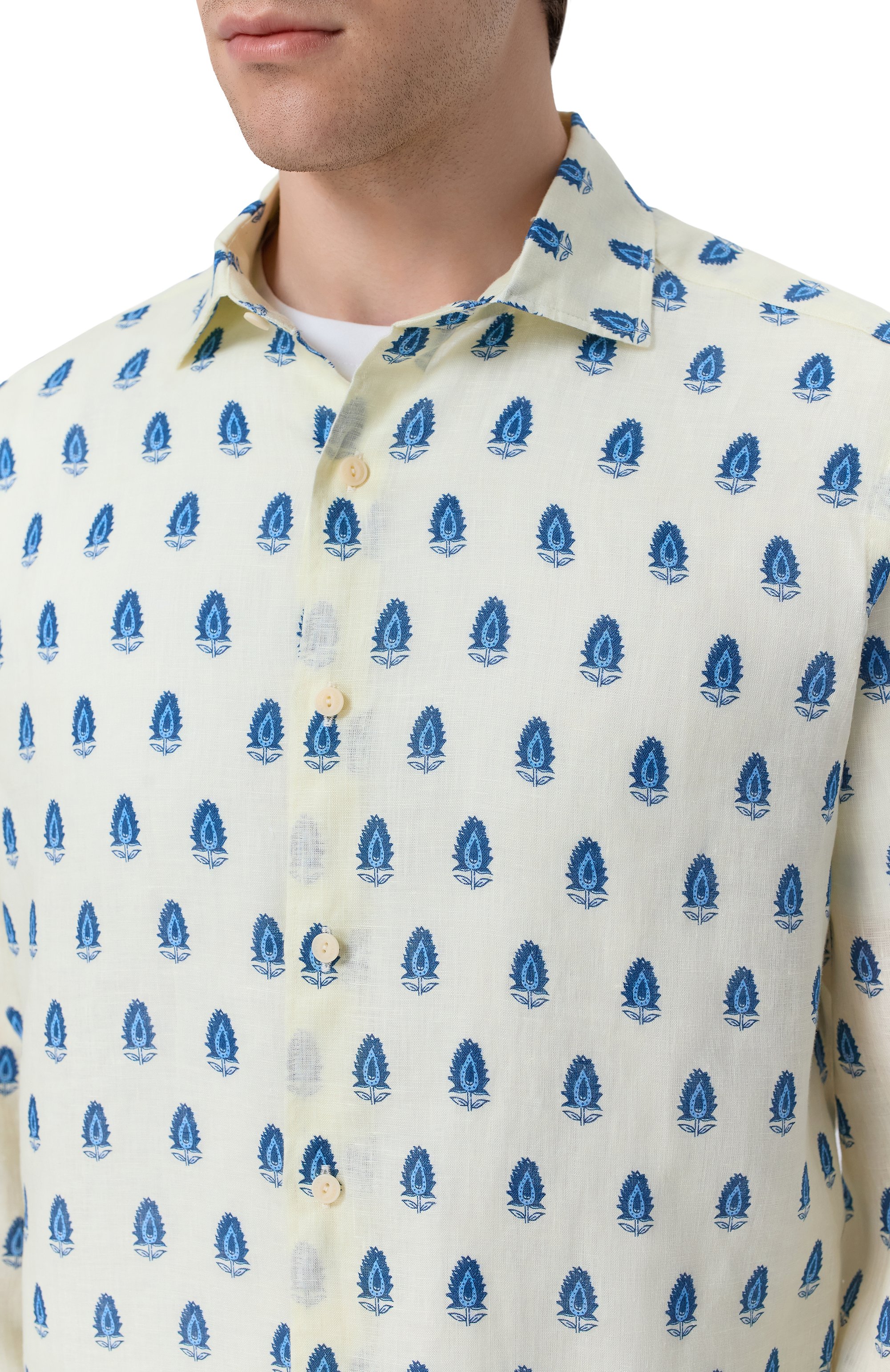 Льняная рубашка MC2 SAINT BARTH кремового цвета по цене 24850 руб., арт. PAMP001-00965L/PAMPL0NA, фото 5 Льняная рубашка MC2 SAINT BARTH, арт. PAMP001-00965L/PAMPL0NA, фото 5