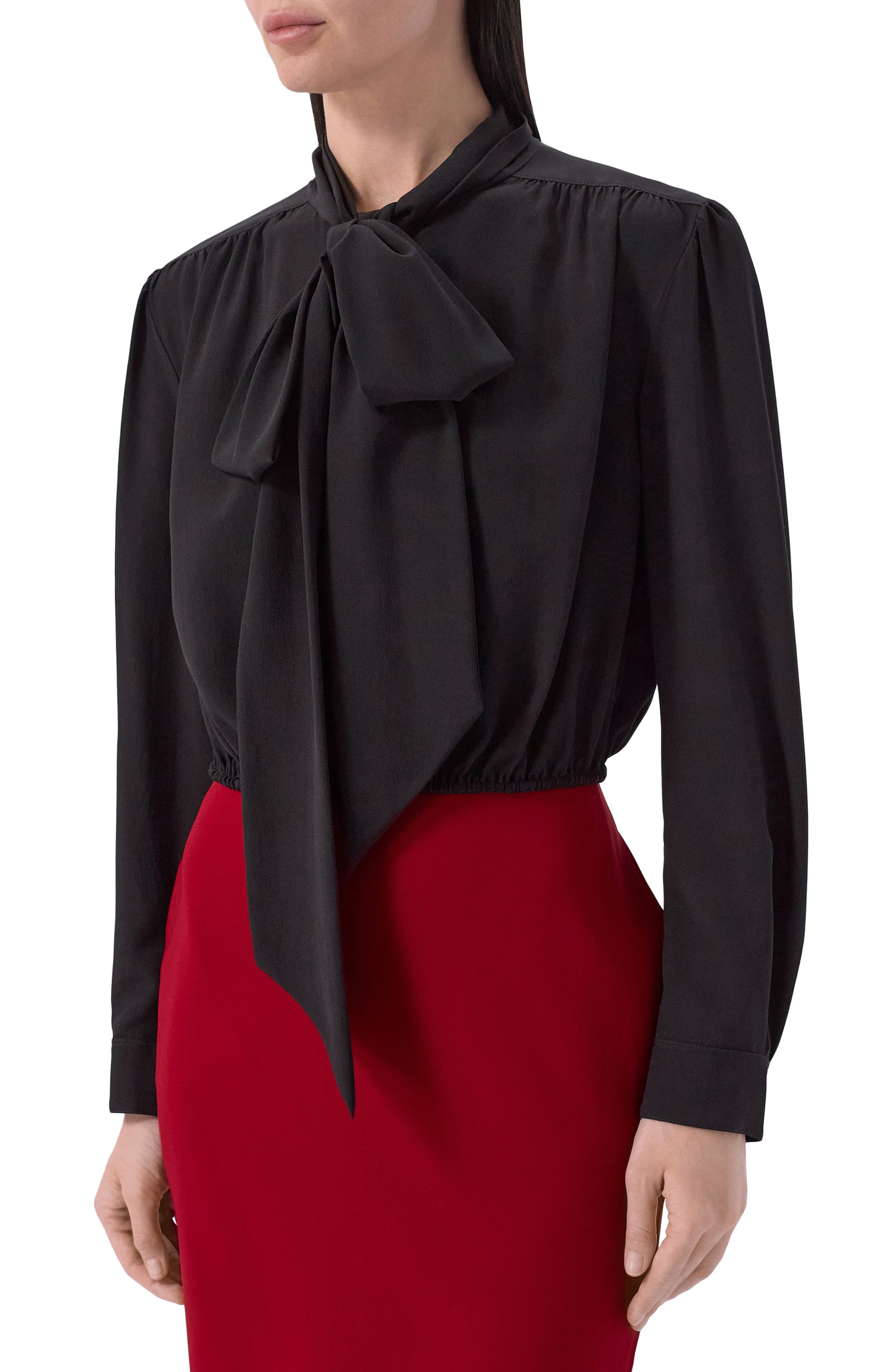 Шелковая блузка SAINT LAURENT, арт. 856831/Y100W, фото 3