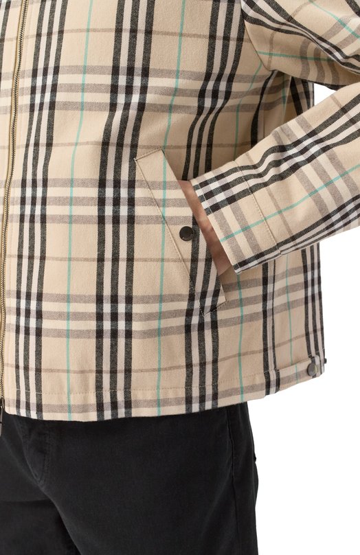 Хлопковая куртка Burberry 8101040 Бежевый  8101040 Фото 5
