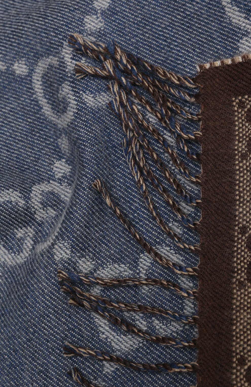 Шерстяной шарф GUCCI голубого цвета по цене 56160 руб., арт. 676610 3G200, фото 4 Шерстяной шарф GUCCI, арт. 676610 3G200, фото 4