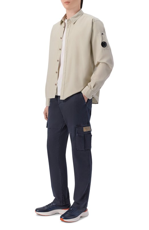 Хлопковые брюки-карго Aeronautica Militare PA1719UCT04332 Синий  PA1719UCT04332 Фото 2