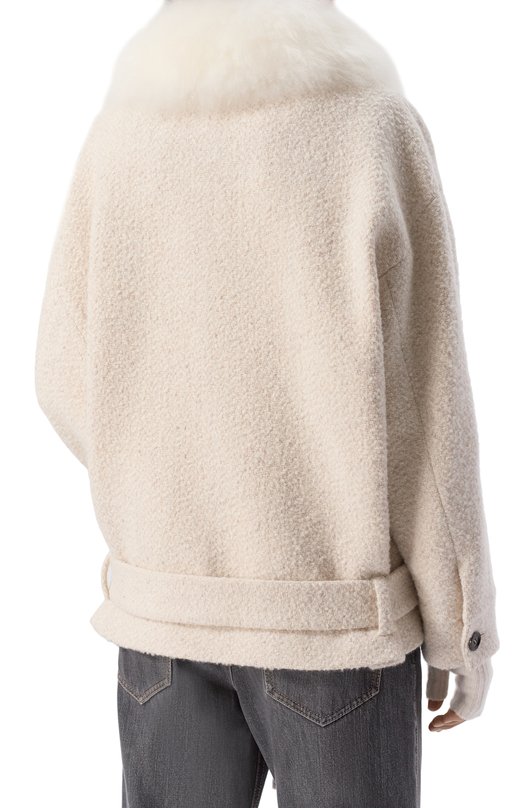 Куртка из шерсти и кашемира Kiton D60605K0529G02 Кремовый  D60605K0529G02 Фото 4