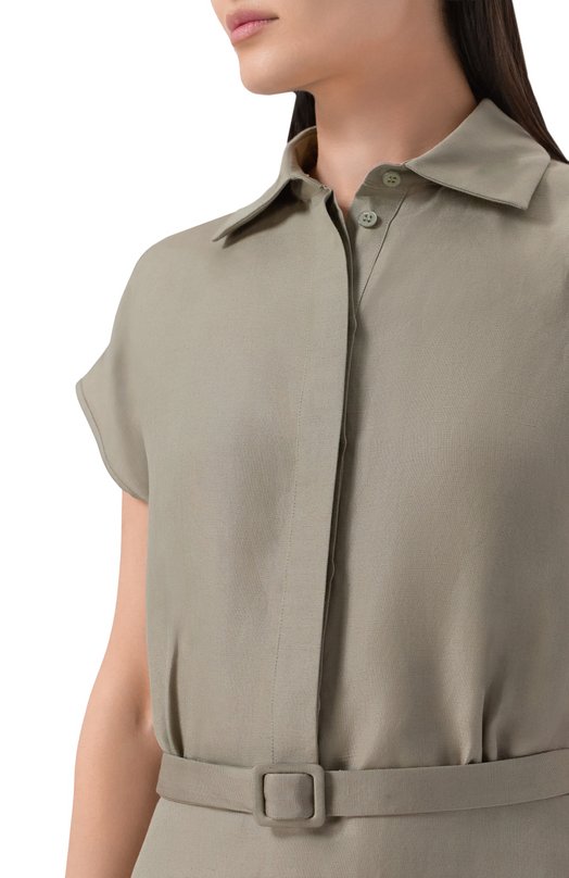 Платье изо льна и шелка MVST M26.2PW.D017/F123 Хаки  M26.2PW.D017/F123 Фото 4