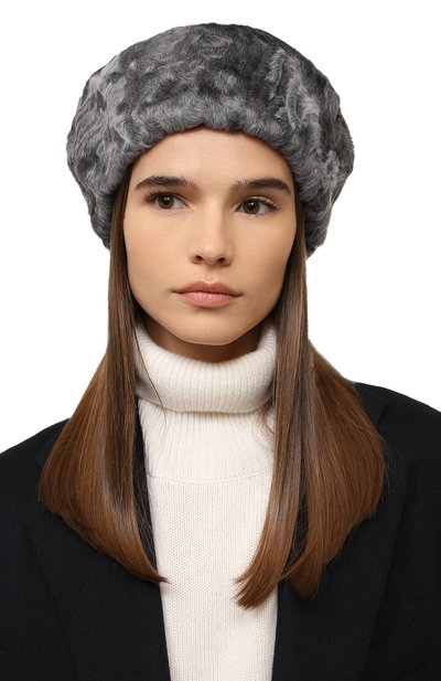 Берет из каракульчи VICTORIA KUSENKOVA серого цвета по цене 62040 руб., арт. 017100009008, фото 2 Берет из каракульчи VICTORIA KUSENKOVA, арт. 017100009008, фото 2