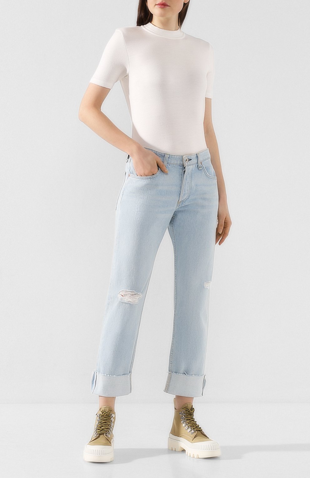 Футболка RAG AND BONE белого цвета по цене 13900 руб., арт. WCC19HT002UQ02, фото 2 Футболка RAG AND BONE, арт. WCC19HT002UQ02, фото 2