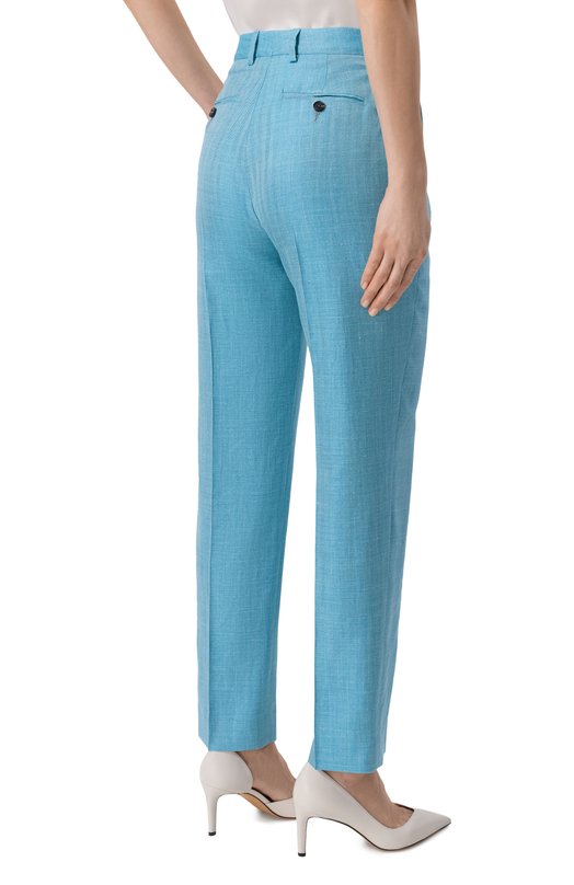 Брюки из шерсти и шелка Kiton D48125K0941 Зелёный  D48125K0941 Фото 4