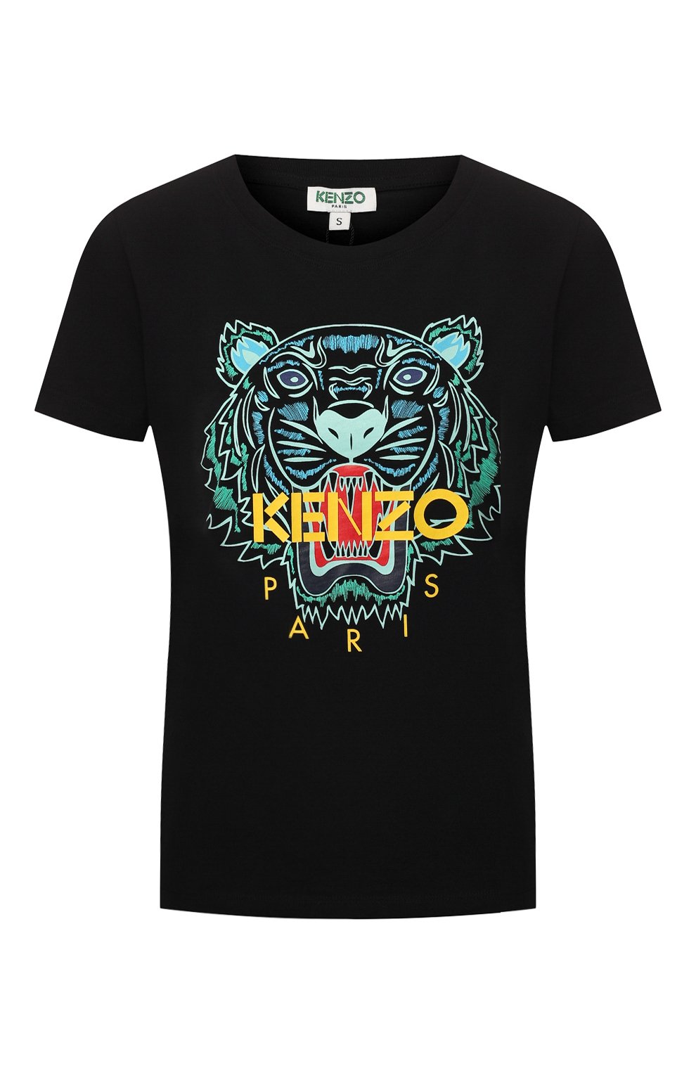 Хлопковая футболка KENZO черного цвета по цене 10900 руб., арт. FA52TS7214YB, фото 1 Хлопковая футболка KENZO, арт. FA52TS7214YB, фото 1